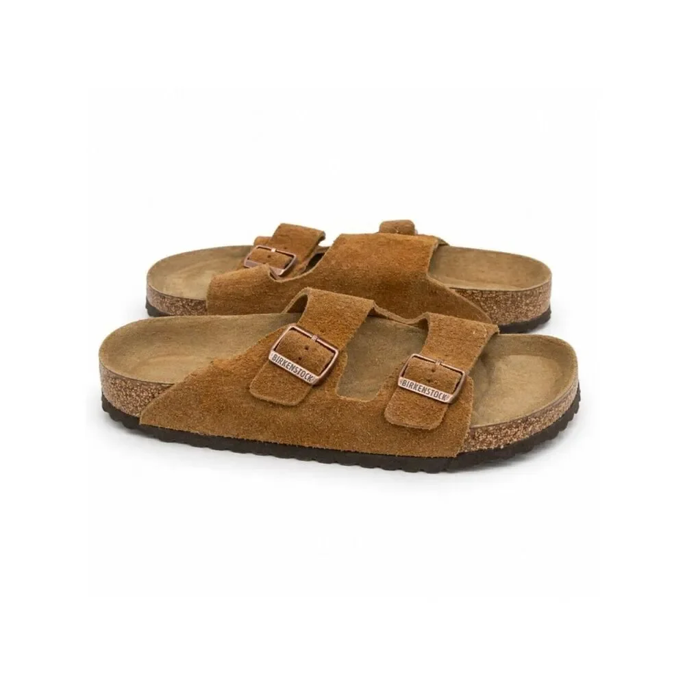 Birkenstock Arizona Mink Leather Suede 2 Strap Sandal EU 45 Regular Soft Footbed